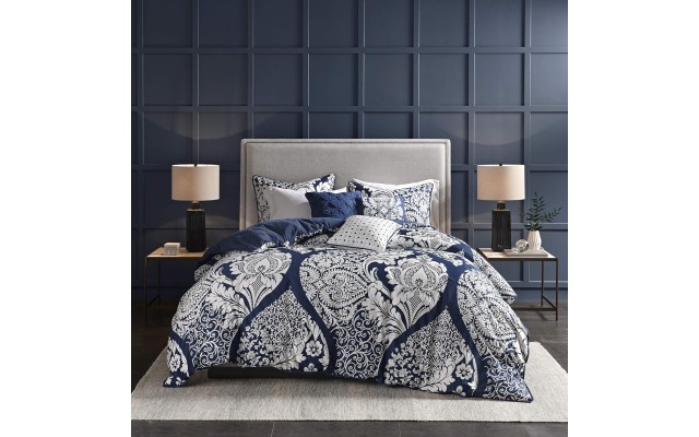  Vienna 6-Pc. Duvet Cover Set, Full/Queen Bedding, Indigo
