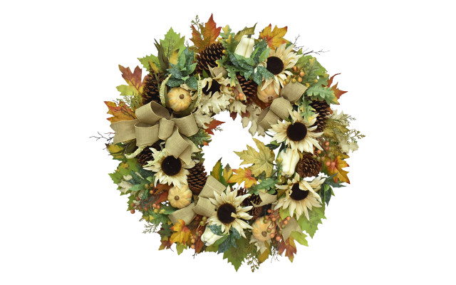  Fall Harvest Wreath, Artificial 30 in