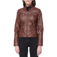 Maralyn Me Juniors Faux-leather Jacket Brown, XXLarge
