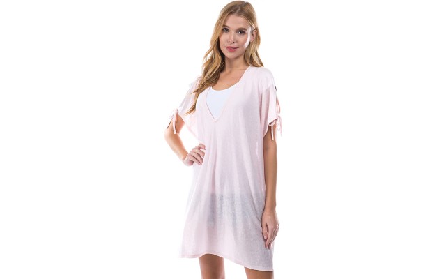  Cold Shoulder Topper, Blush, One-size