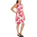  Women’s Ladies Shift Dress, Pink Floral Print, 10