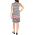  Women’s Ladies Shift Dress, Black/Coral Pattern, 2