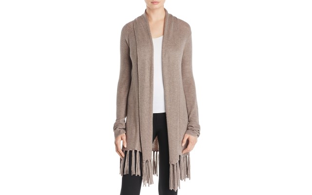 Marled Open Front Fringed Cardigan – 100% Exclusive, Brown, Medium