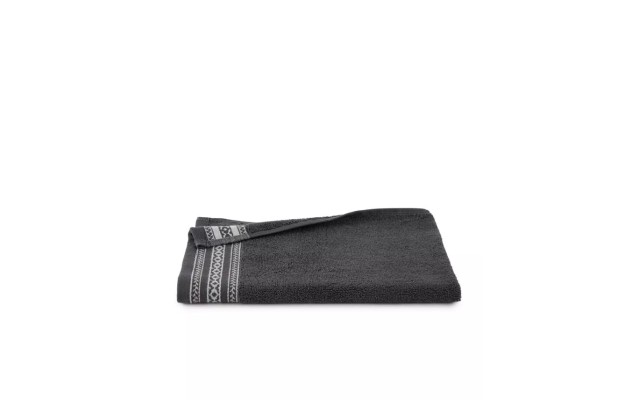 Martex Jacquard Border Wash Cloth Black 13×13