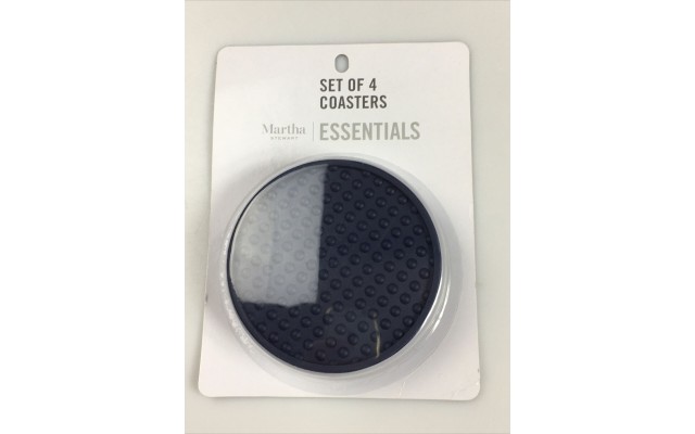 Martha Stewart Collection Essentials Set Of 4 Coasters Dark Blue