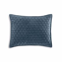 Martha Stewart Collection Feather Velvet Opal Quilted Standard Sham, Navy, 20″ x 28″