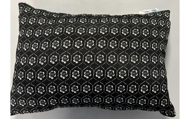 Floral Print 14″ x 20″ Decorative Pillow, White/Black