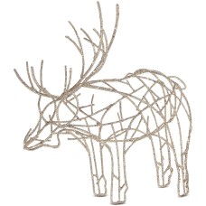 Martha Stewart Collection Gilded Age Glittered Wire Moose Decoration