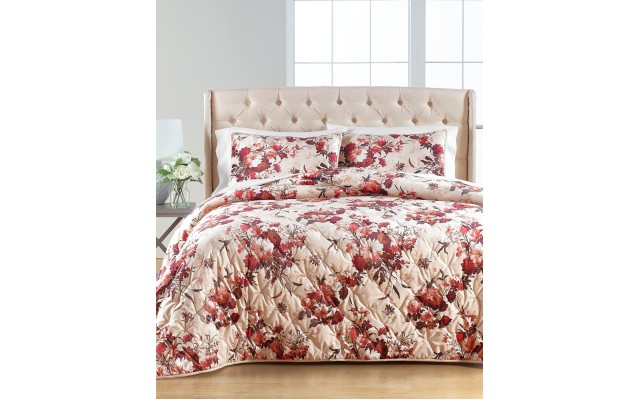  Gilded Floral Velvet Quilted King Sham