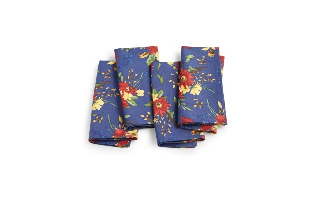  Harvest Cotton Napkins, Set of 4, Navy