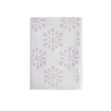 Martha Stewart Collection Tonal Snowflake Bath Towel, Gray, 30″ x 56″