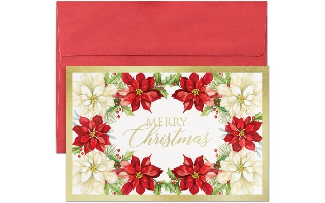  Holiday Collection Petite Cards 16 Cards/Envelopes, Floral Tradition, 4″ x 6″ (955900)