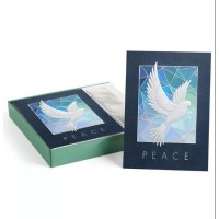 Masterpiece Studios Stand Glass Dove Holiday Set of 16 Boxed Cards