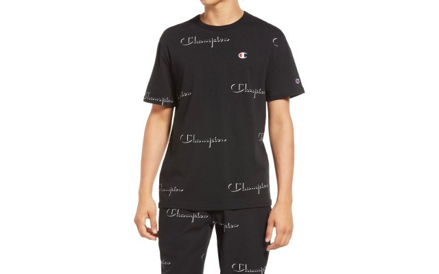 Men’s  Heritage Print Tee Script Dropshadow, Black, 2XL