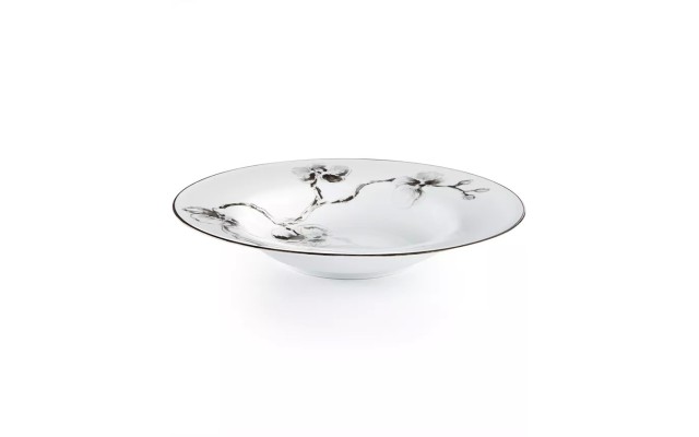  Dinnerware, Black Orchid Rim Soup Bowl