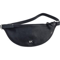 Michael Kors 558817 Black with Silver Hardware Reversible Womens Belt Bag, Small/Medium