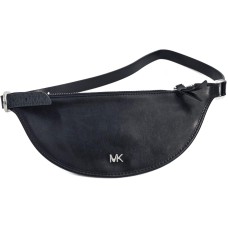 Michael Kors 558817 Black with Silver Hardware Reversible Womens Belt Bag, Small/Medium