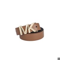 Michael Kors Logo Buckle Reversible Leather Belt, Brown/Gold, Medium