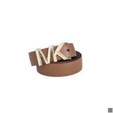 Michael Kors Logo Buckle Reversible Leather Belt, Brown/Gold, Medium
