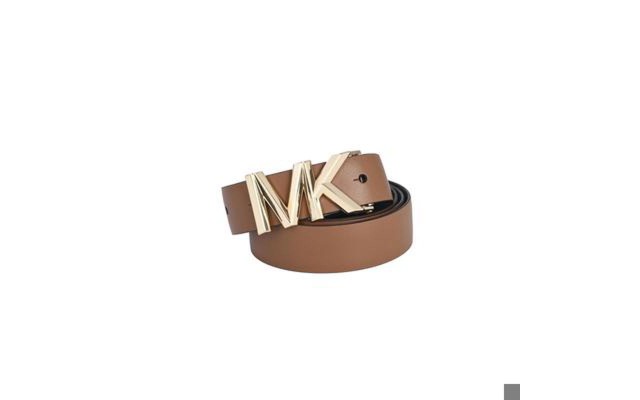  Logo Buckle Reversible Leather Belt, Brown/Gold, Medium