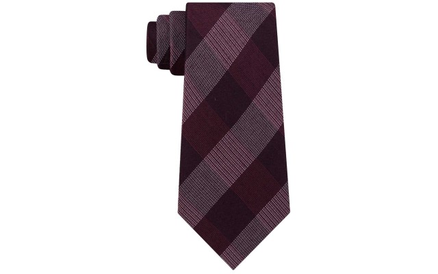  Men’s Classic Plaid Ties, Dark Red