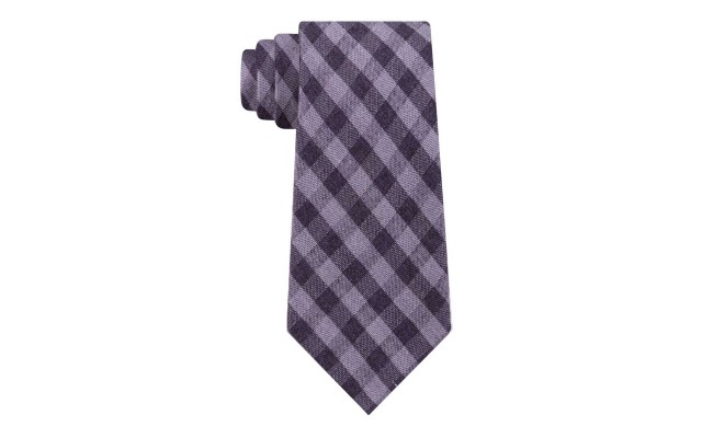  Men’s Matte Texture Check Ties, Purple