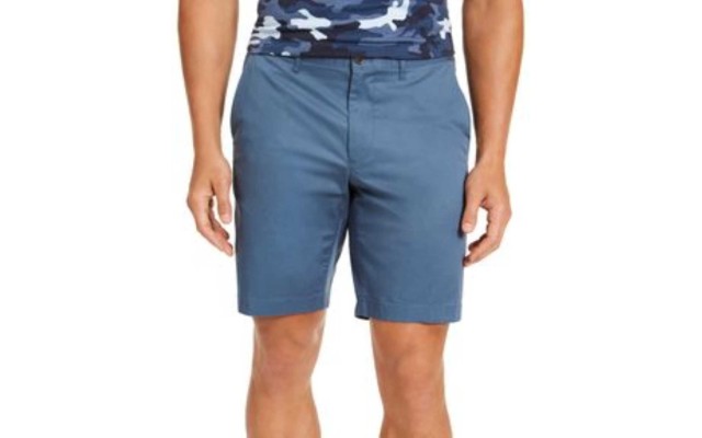  Men’s Poplin 9″ Shorts (Blue, 36)
