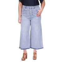 Michael Kors Plus Size Frayed-Hem Cropped Flare-Leg Jeans – Sky Haze Wash, 24W
