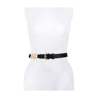 Michael Kors Women’s 25mm Logo Station Belt – Black, Large