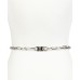  Women’s Empire Chain Link Belt – Silver, Large/X-Large