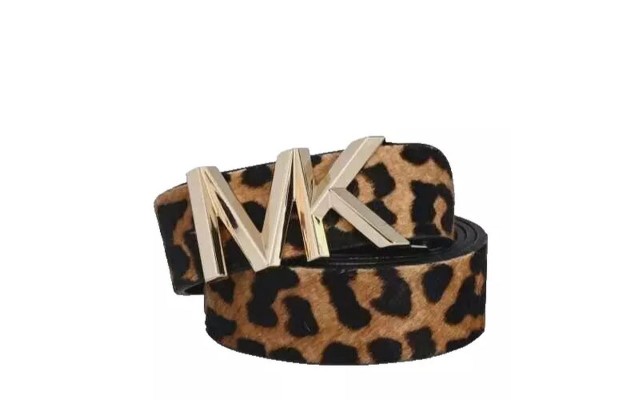  Women’s Haircalf Belt, Leapard Gold, Small