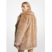  Women’s Open-Front Coyote Faux-Fur Coat, Natural, XX-Small