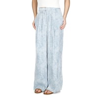 Michael Kors Womens Petal Wide Leg Pants, Chambray, Large