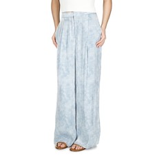 Michael Kors Womens Petal Wide Leg Pants, Chambray, Large
