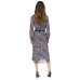  Womens Petites Zebra Print Work Day Wear Midi Dress, Black, M
