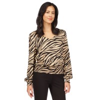 Michael Kors Womens Tiger Smock Top, Khaki, Small