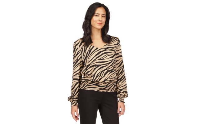  Womens Tiger Smock Top, Khaki, Small