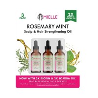 Mielle Rosemary Mint Scalp & Hair Strengthening Oil, 2X Biotin & Jojoba Oil, 3 pk./2 oz.