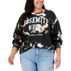 Mighty Fine Womens Trendy Plus Size Tie-Dyed Yosemite Graphic Top,1X