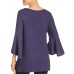 Nally & Millie Bell-Sleeve Fleece Top (Navy, S)