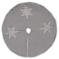 National Tree 42 Inch Snowflake Tree Skirt, Silver