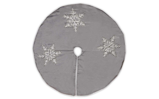  42 Inch Snowflake Tree Skirt, Silver