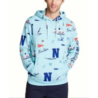 Nautica Men’s Classic-Fit Limited-Edition Printed Logo Hoodies, Harbor Mist, Large
