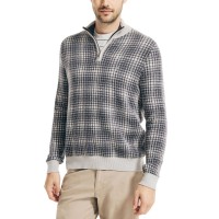 Nautica Men’s Sustainably Crafted Plaid Quarter-Zip Sweater Size: XXX-Large