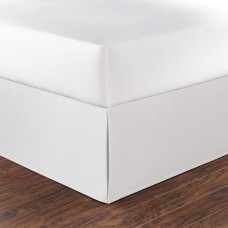 Nautica Skirt Cotton 15-Inch Tailored Drop Bedding, Split Corners for Easy Fit, Stylish Home Decor, King, White