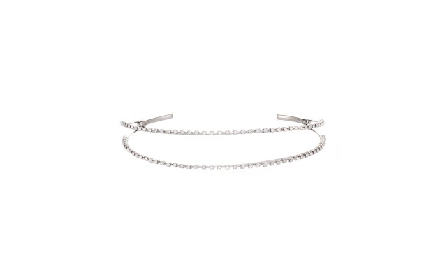  Split Crystal Headband, Silver