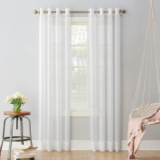 No. 918 Emily Voile Sheer Grommet Curtain Panel 59 x95 White