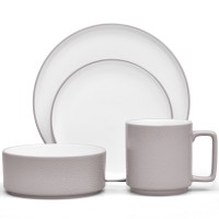 Noritake ColorTex Stone Taupe 4-Piece Place Dinnerware Setting in Taupe