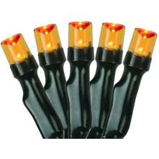 Northlight 20 Battery Operated Orange LED Wide Angle Christmas Lights – 9.5 ft Green Wire
