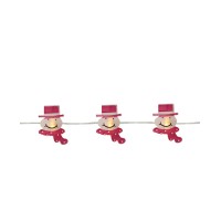 Northlight 20 Battery Operated White Snowman LED Christmas Lights – 6 ft Silver Wire – 6′